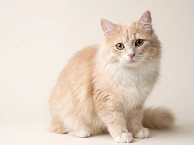 Cream long-haired cat freshly groomed — mobile cat grooming Dubai